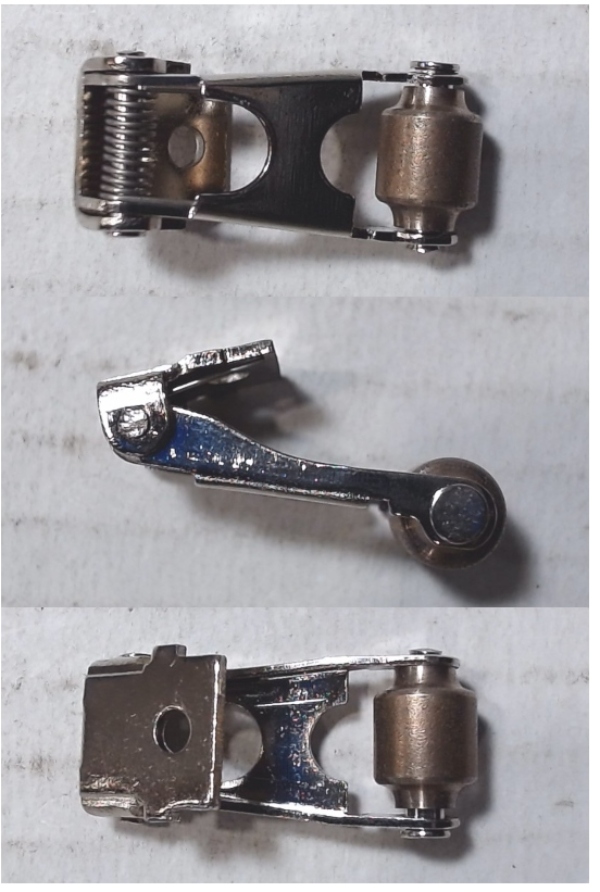 PICK UP / O GA / SINGLE / 8mm DIAM x 10.7mm W / 22.5mm L RIVET TO RIVET / TAPERED ROLLER