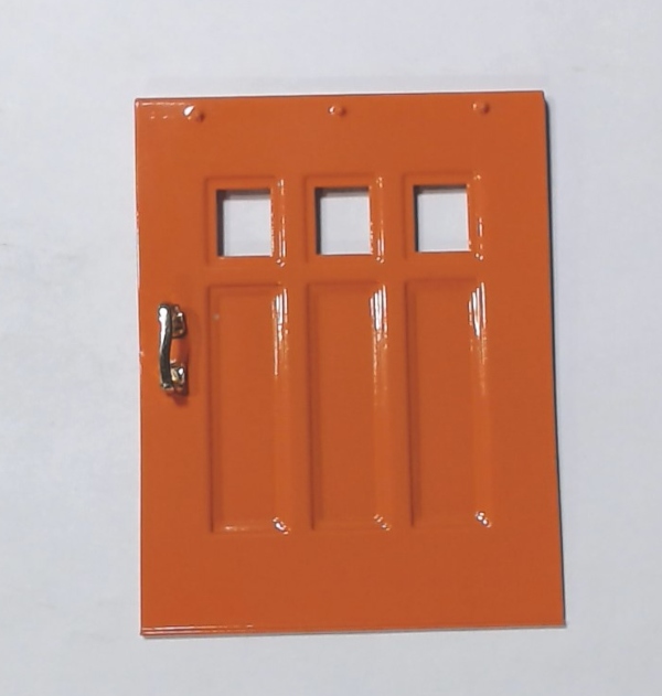 DOOR / BAGGAGE / RH / W/BRASS HANDLE / ORANGE / TINPLATE STANDARD GAUGE STATE CAR 