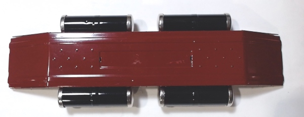 FISHBELLY / W/4 AIR TANKS & END CAPS / RED / TINPLATE STANDARD GAUGE STATE CAR