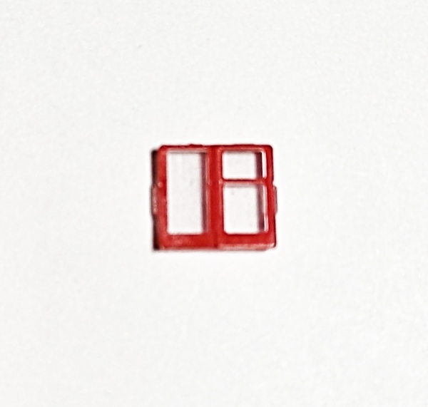 CAB WINDOW / 3-PANE / LH SIDE / RED TRIM / HO SCALE CAB FORWARD 4-8-8-2