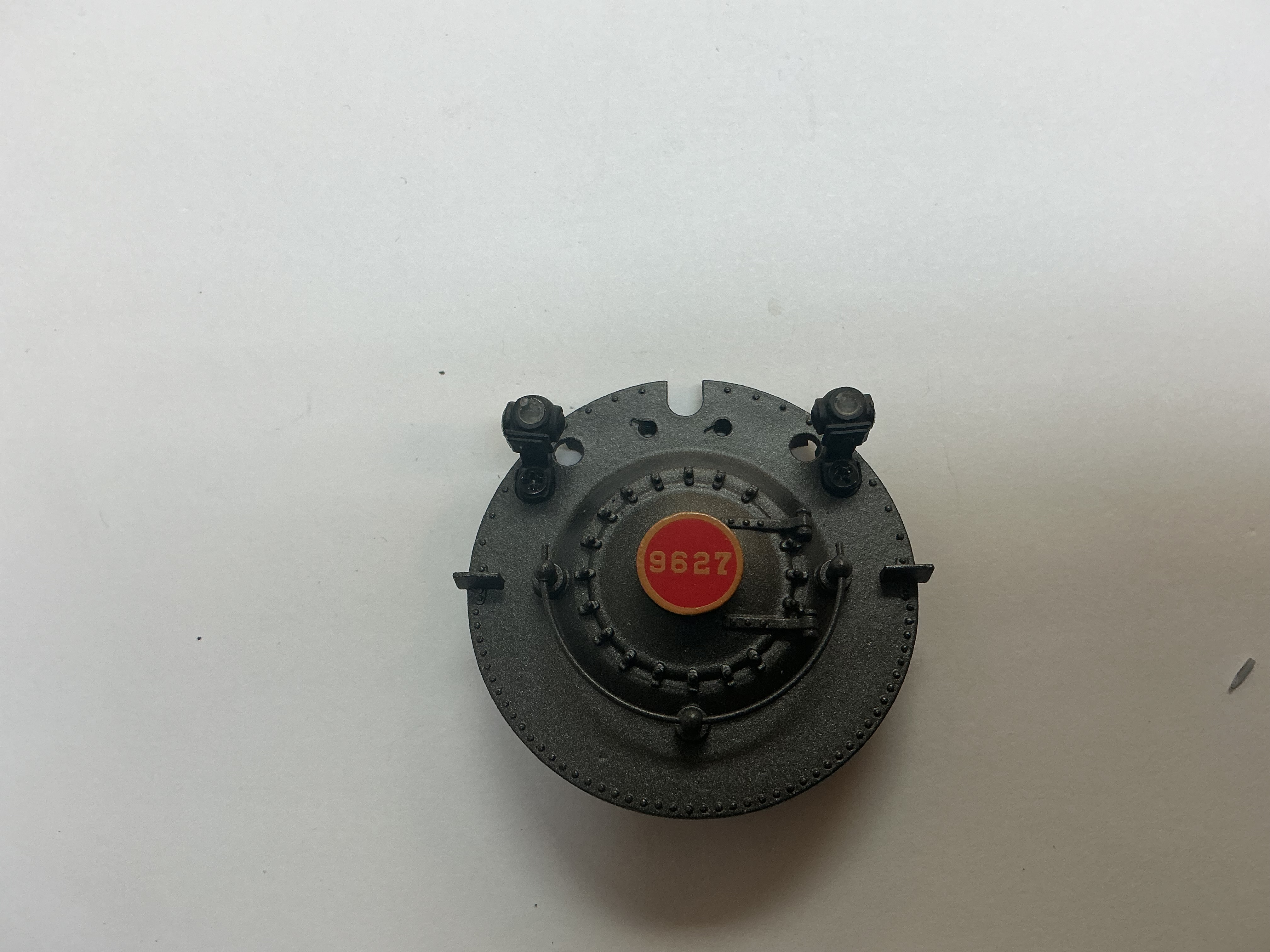 BOILER FRONT / W/NUMBER PLATE & CLASS LAMPS / #9627 / PREMIER LIGHT MIKADO 2-8-2