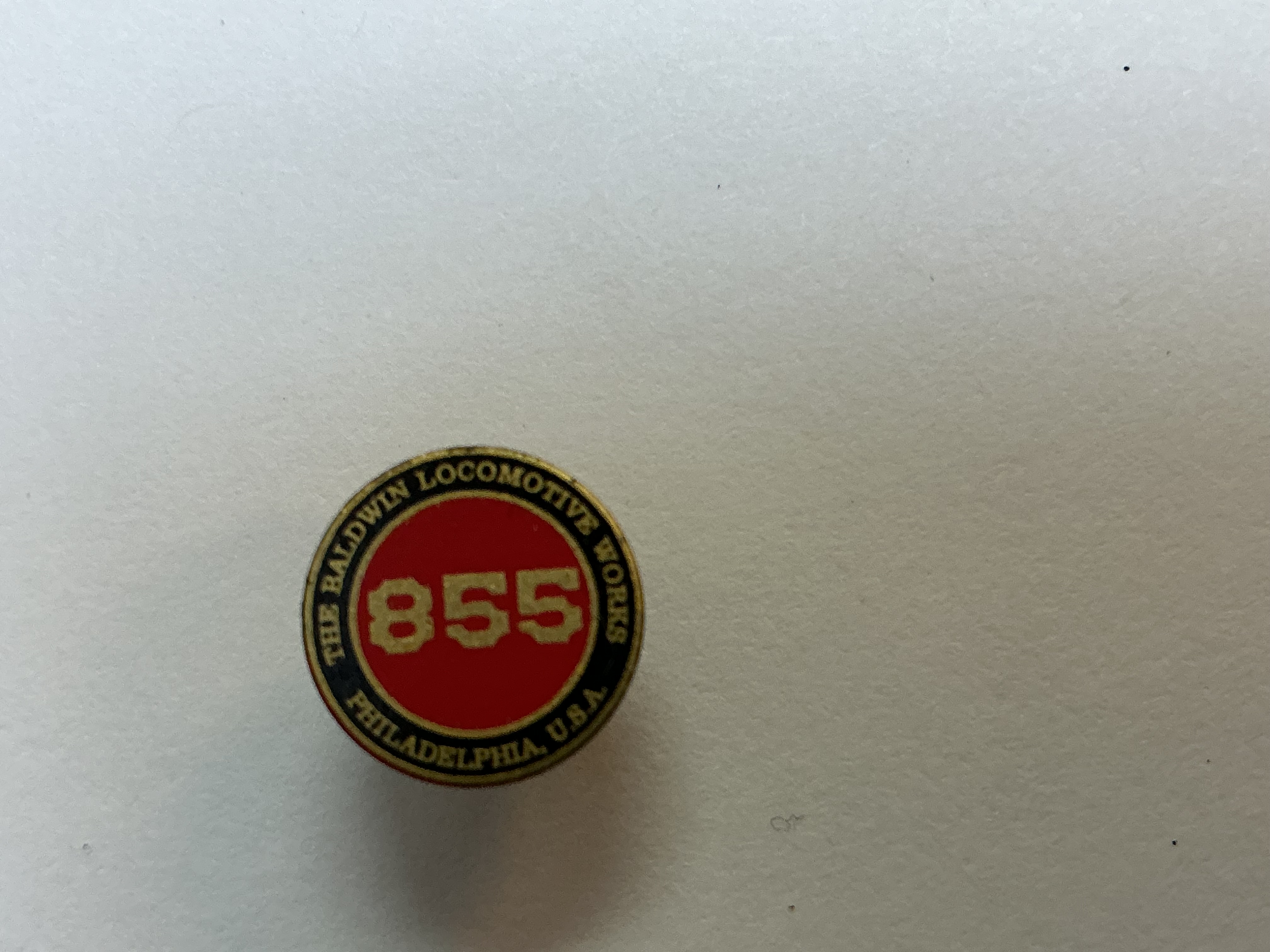 NUMBER BOARD / BOILER FRONT / #855 / PREMIER AMERICAN 4-4-0