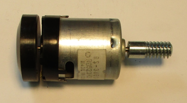 DC MOTOR / RS365SH / MD012-M30 / F/W 30mm D x 9mm (TAPERED) THICK / WORM LENGTH 24.26mm / BLACK / PS 2