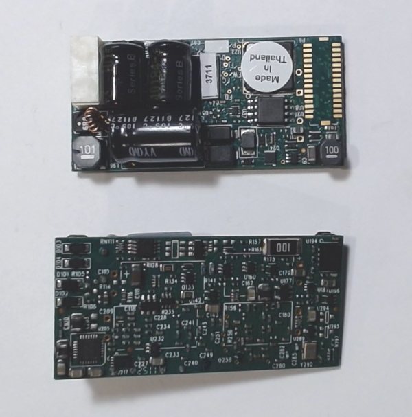 PROTOSOUND 3 / HO SCALE STEAM / AC / TENDER BOARD / STANDARD CAP LAYOUT / REV D / RIGHT ANGLE CONNECTOR