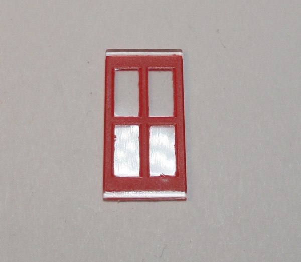 CAB WINDOW / 4-PANE / RED FRAME / PREMIER 0-6-0 SWITCHER