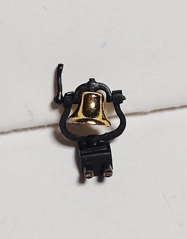 BELL & YOKE / W/CRADLE / BRIGHT BRASS & BLACK / CAB FRONT / HO SCALE CAB FORWARD 4-8-8-2