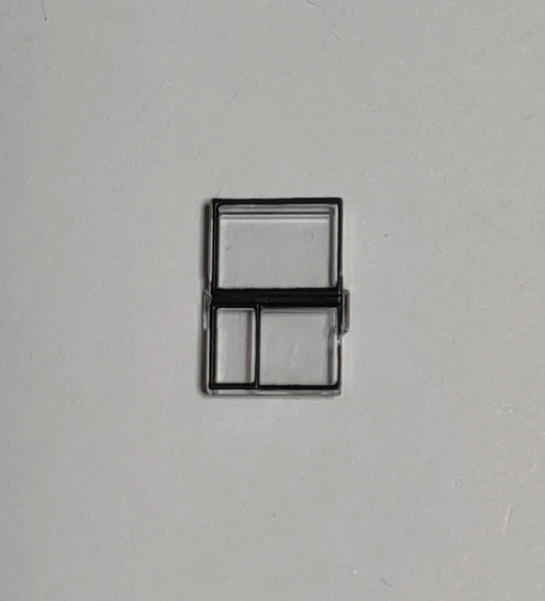 CAB WINDOW / 3-PANE / LH SIDE / BLACK TRIM / HO SCALE CAB FORWARD 4-8-8-2