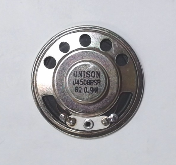 SPEAKER / 8 OHM 0.9W / 45mm DIAM. / PANCAKE / UNISON U4508BSR