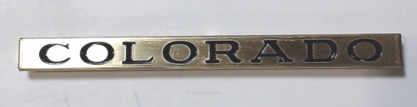 PLAQUE / LONG / BRASS & BLACK / COLORADO / STATE CAR 