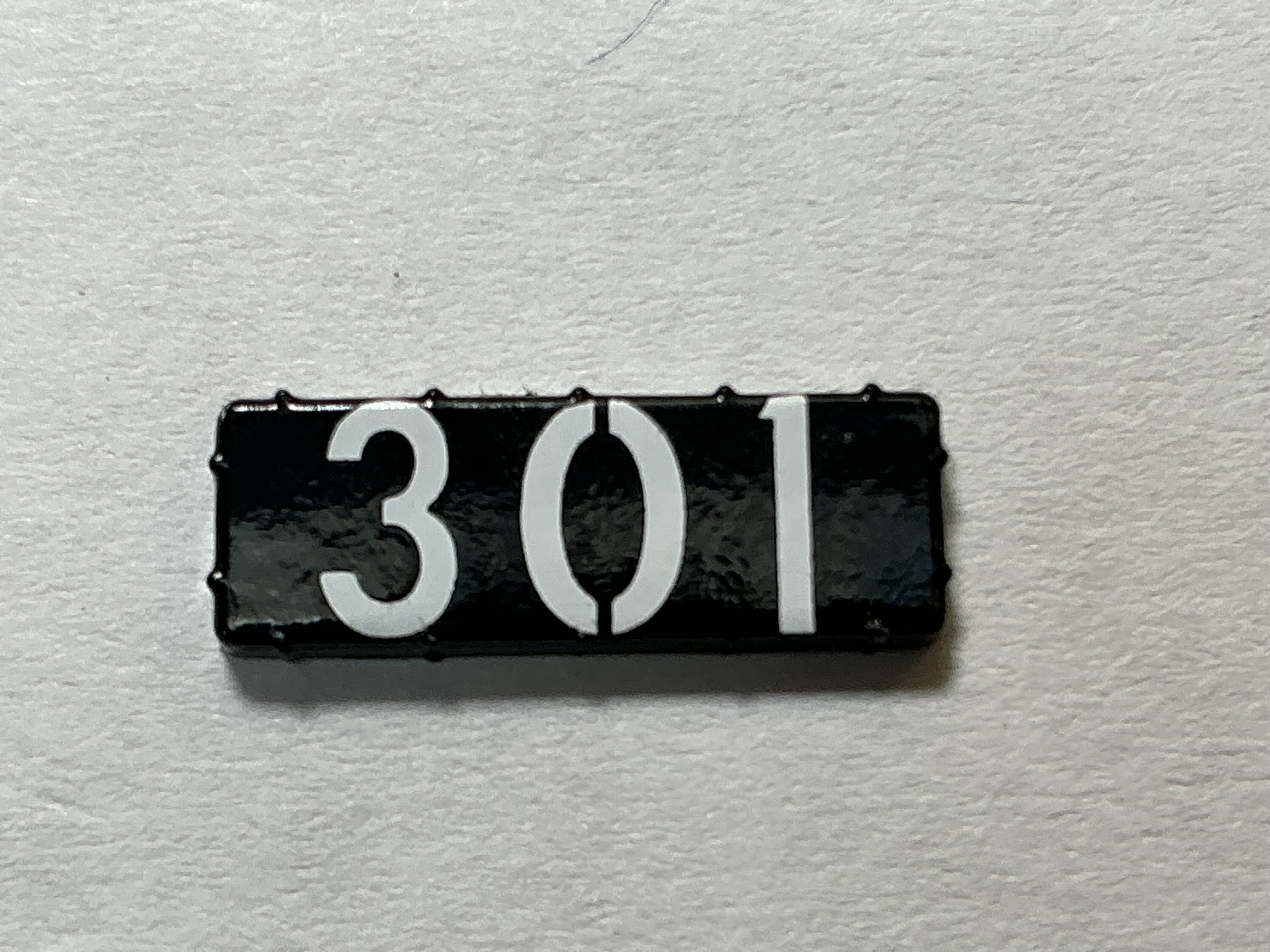 NUMBER BOARD / RH OR LH / FRONT OR REAR / #301 / PREMIER GP-40