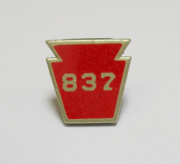 NUMBER BOARD / KEYSTONE / BOILER FRONT / #837 / PREMIER K-4s 4-6-2