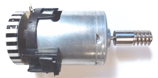 DC MOTOR / RS365SH / NWD067-M12 / F/W 27mm D x 6mm THICK / WORM LENGTH 22.96mm / STRIPED / PS 3 BKT