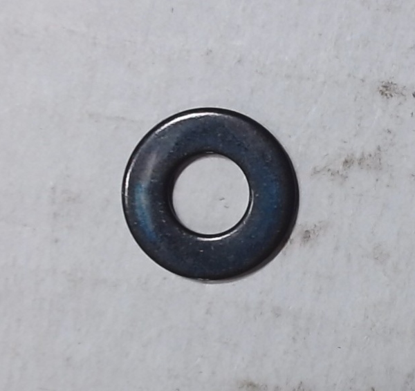WASHER / METAL / 13.9mm O.D. x 6.3mm I.D. x 0.85mm THICK / BLACK