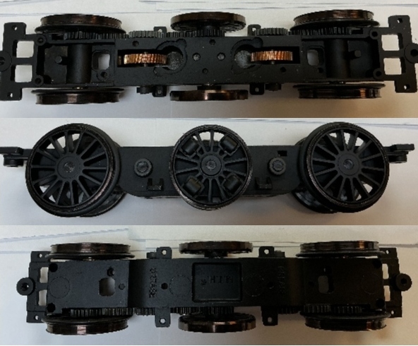 6-WHEEL TRUCK / POWERED / SPOKED WHEELS / 2 WORM WHEELS / USE MOTORS WITH MD194-M25 WORM GEAR / USE BI0000074 MOTOR MOUNT / PREMIER P-5a