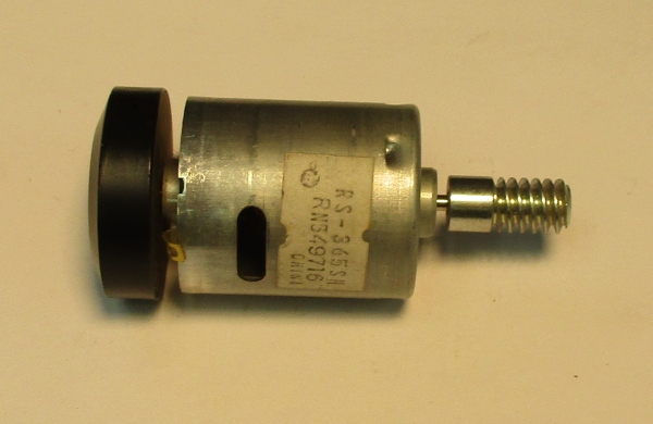 DC MOTOR / RS365SH / MD001-M8 / F/W 30mm D Xx 9mm (TAPERED) THICK / WORM LENGTH 21.49mm TO 21.73mm / BLACK / PS 2