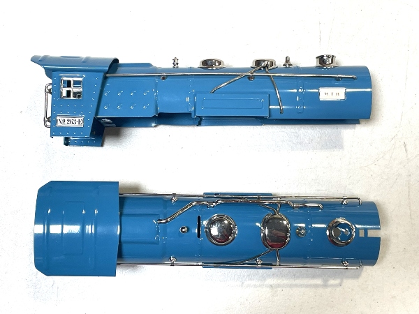 SHELL / BOILER COMPLETE / LIGHT BLUE W/NICKEL / TINPLATE O GAUGE 263E TRADITIONAL 