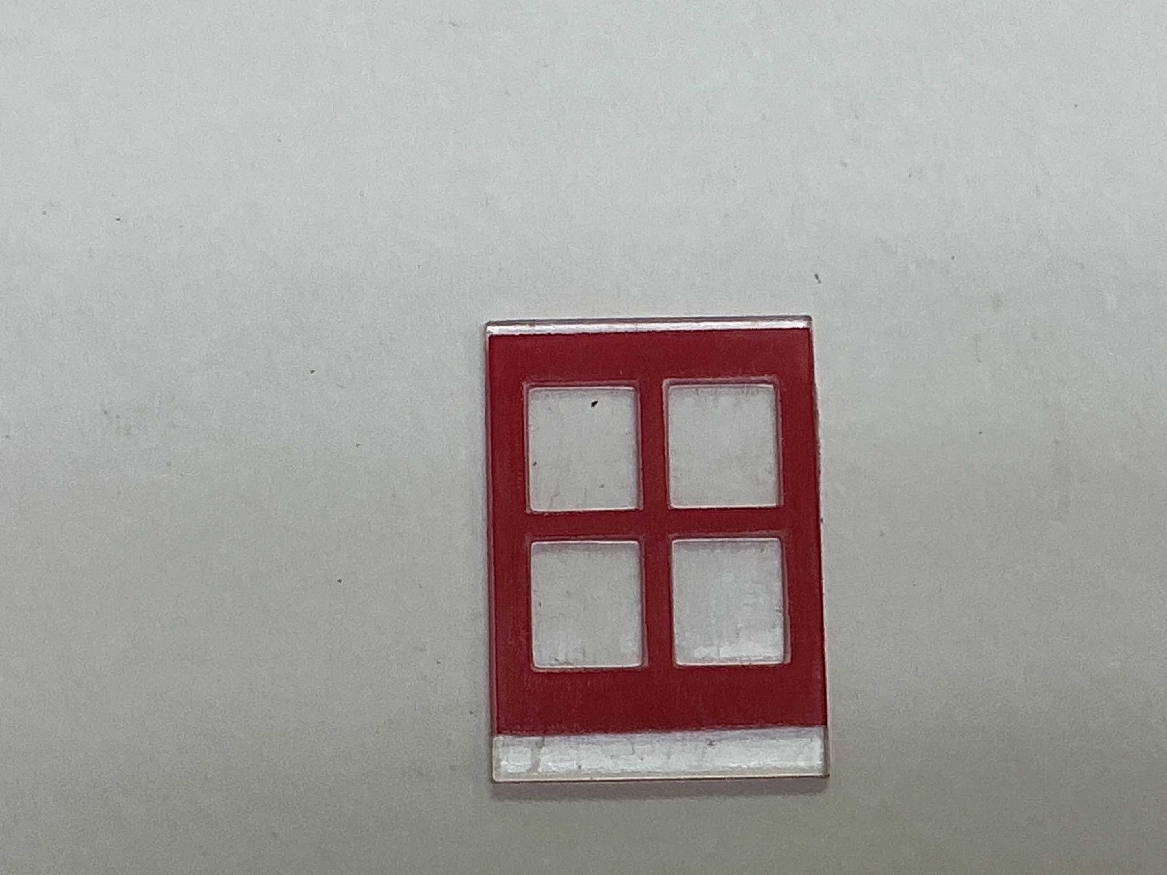 CAB WINDOW / 4-PANE / RED FRAME / PREMIER LIGHT MIKADO 2-8-2