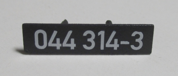 NUMBER BOARD / BOILER FRONT / BLACK W/WHITE NUMBERS / 044 314-3/ PREMIER BR44