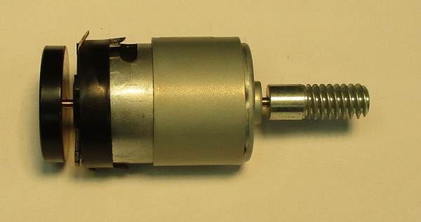 DC MOTOR / RS385PH / MD105-M38A / F/W 27mm D x 5mm THICK / WORM LENGTH 27.3mm / BLACK / PS 2 & PS 3