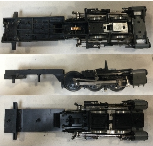 DRIVE BLOCK / 3-AXLE / REAR ENGINE / COMPLETE W/GRAY STEAM CHEST / RAILKING ONE GAUGE CHALLENGER