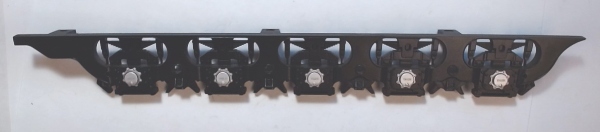 SIDE FRAME / 5-AXLE / CENTIPEDE / RH / TENDER / BLACK W/SILVER CAPS / RAILKING ONE GAUGE BIG BOY & CHALLENGER