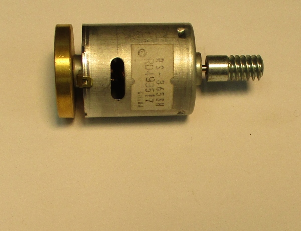 DC MOTOR / RS365SH / MD001-M8 / F/W 27mm D x 5mm THICK / WORM LENGTH 21.58mm / BRASS / PS-1
