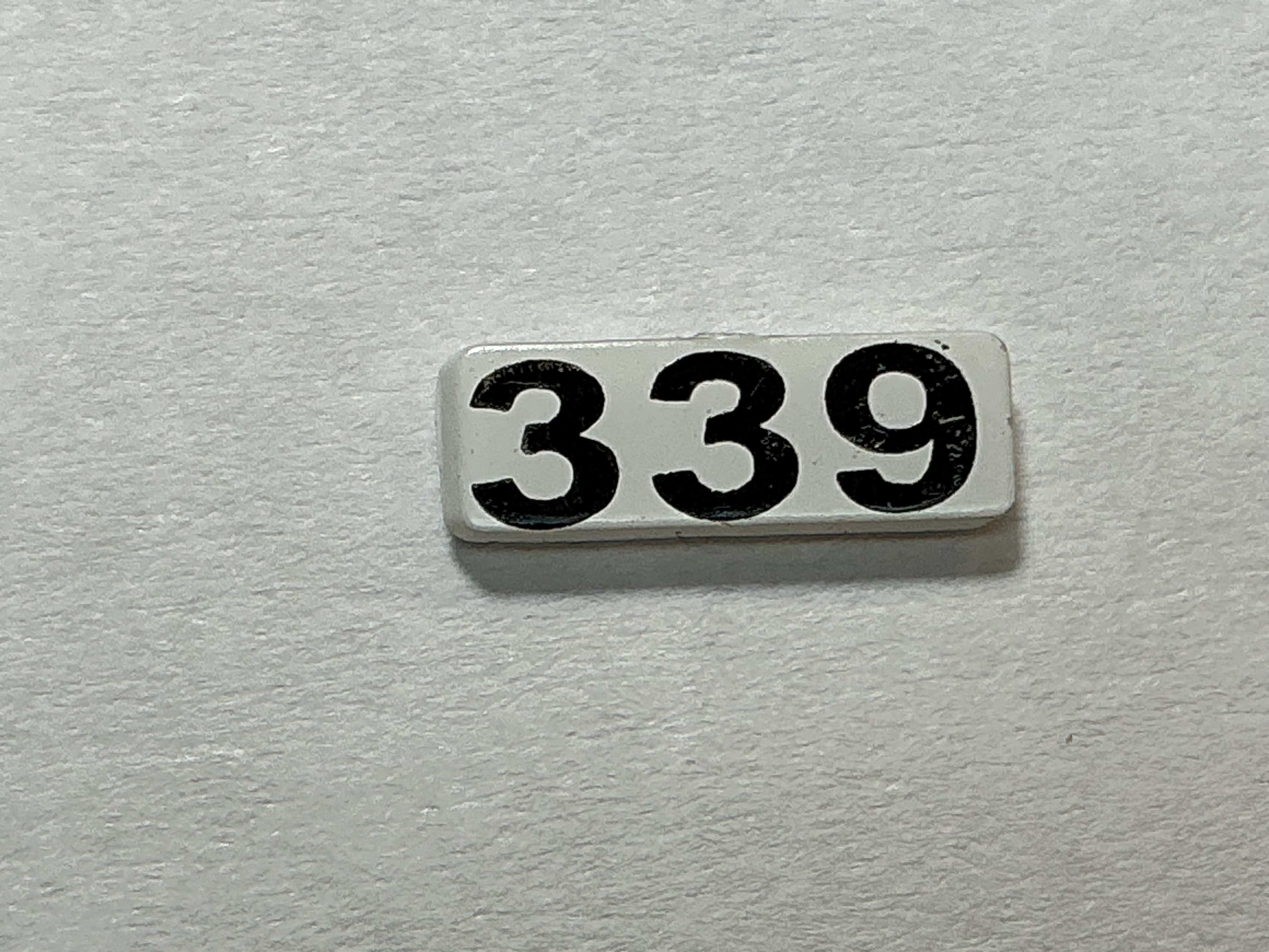 NUMBER BOARD / RH OR LH / FRONT OR REAR / #339 / PREMIER GP-40