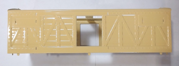 SHELL / BOX CAR / PAINTED CREAM / TINPLATE STANDARD GAUGE 514 