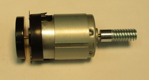 DC MOTOR / RS385PH / MD107-M36 / F/W 27mm D x 5mm THICK / WORM LENGTH 26.7mm TO 27.05mm / BLACK / PS 2 & PS 3