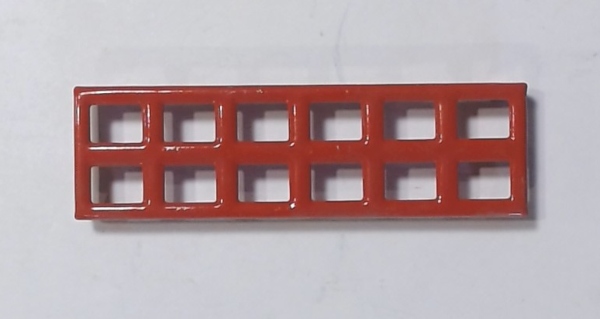 WINDOW / RECTANGULAR / NARROW / 10-PANE / RED / STAMPED METAL / TINPLATE STANDARD GAUGE 115 & 116 STATION