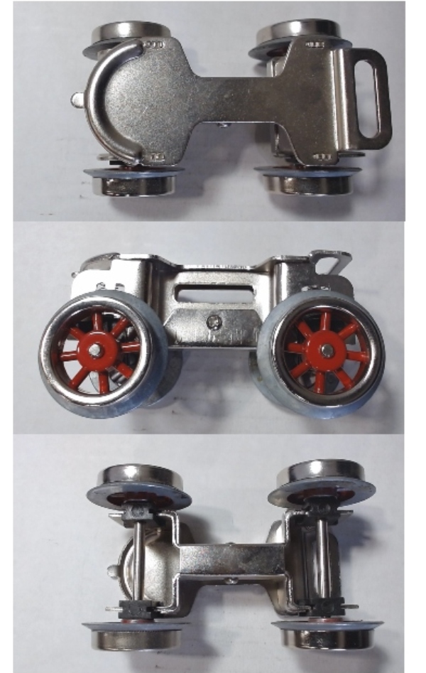 4-WHEEL TRUCK / PILOT & TRAILING / RED SPOKED CENTERS / NICKEL FRAME / 400E