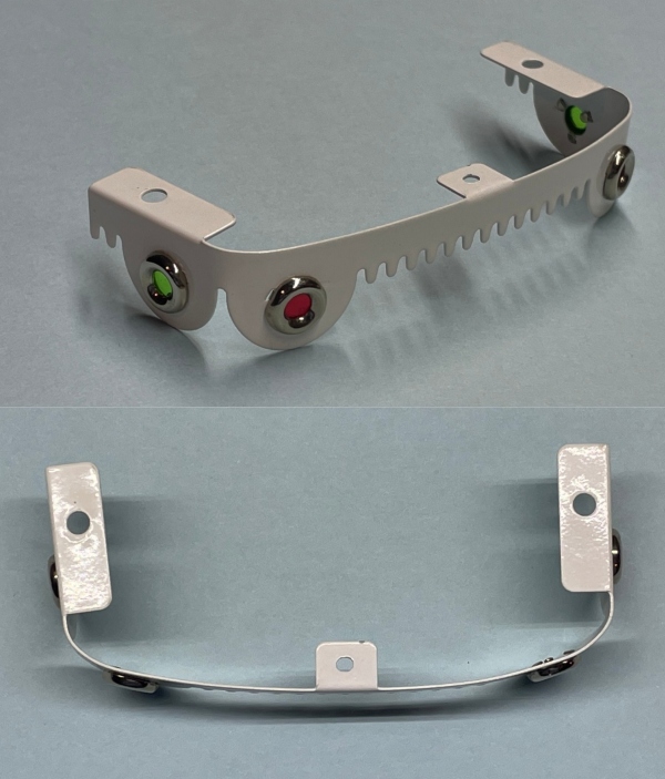 OBSERVATION CAR AWNING / W/MARKER LENSES / WHITE / TINPLATE STANDARD GAUGE A/F 4300 PASSENGER CAR