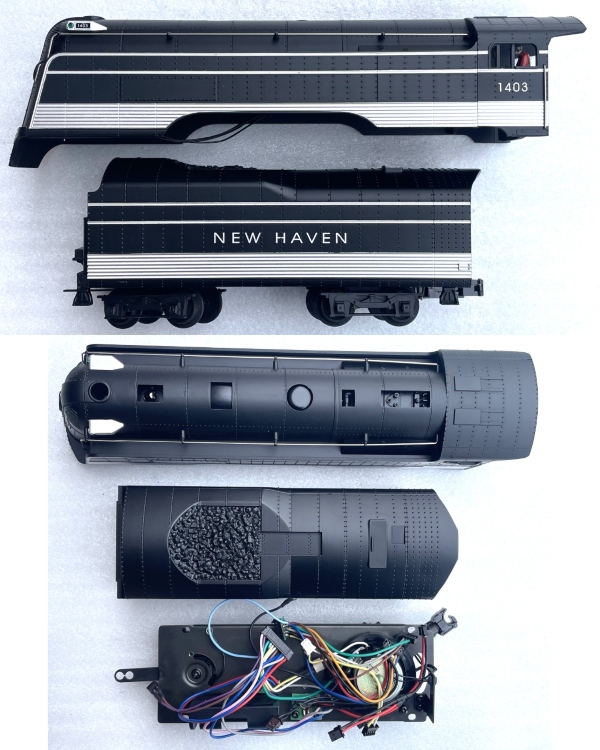 RAILKING CRUSADER ENGINE & TENDER SHELL / PS2 TENDER CHASSIS W/O BOARDS / NEW HAVEN / 30-1388-1