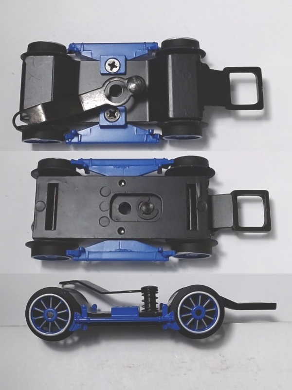 4-WHEEL PILOT TRUCK / W/BRAKE SHOES / BLACK / W/BLUE BRAKES & BLUE SPOKED WHEELS / PREMIER PACIFIC 4-6-2