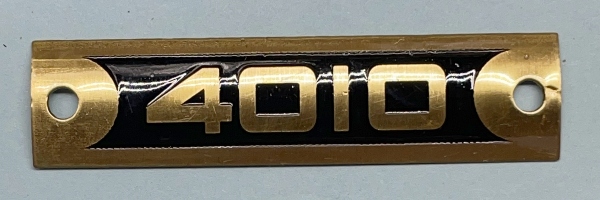 PLAQUE / BRASS & BLACK / 4010 / TINPLATE STANDARD GAUGE A/F 4010 TANK CAR 