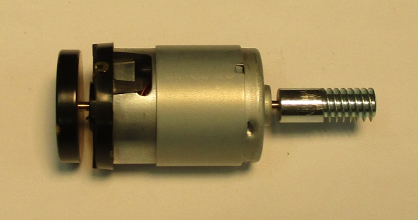 DC MOTOR / RS385PH / MD105-M38 / F/W 27mm D x 5mm THICK / WORM LENGTH 27.25mm TO 27.47mm / BLACK / PS 2 & PS 3