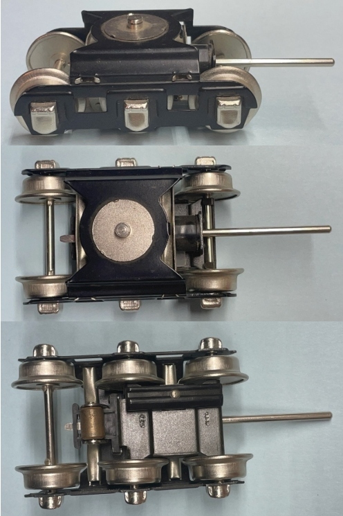 TRUCK / 6-WHEEL / W/NICKEL JOURNALS / W/PICKUP / W/AUTOMATIC COUPLER COIL / W/AUTOMATIC COUPLER PICKUP SLIDE SHOE / TINPLATE O GAUGE 263T / 260T / 250T / 2600