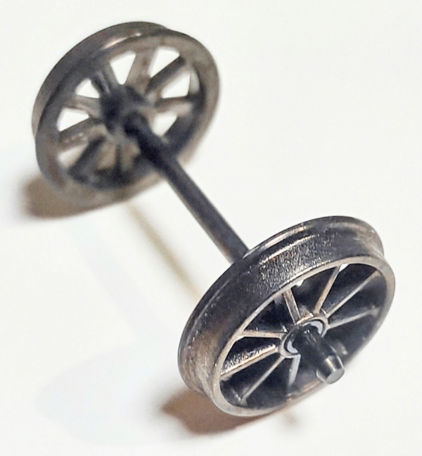 WHEEL & AXLE ASSEMBLY / SPOKED / 2-RAIL / TENDER TRUCK / PREMIER AMERICAN & ESE 4-4-0