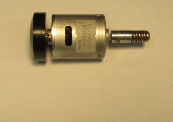 DC MOTOR / RS365SH / MD107-M36 / F/W 30mm D (TAPERED) x 9mm THICK / WORM LENGTH 28.3mm / BLACK / PS 1