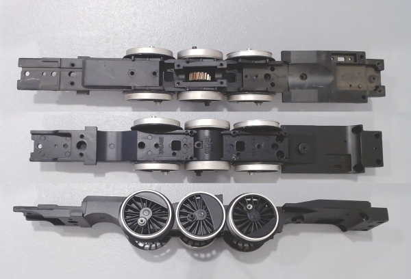 DRIVE BLOCK / 3-AXLE / BLACK / PS 1 / NICKEL RIMS / USE WORM EH1100017A / PREMIER HEAVY PACIFIC 4-6-2 