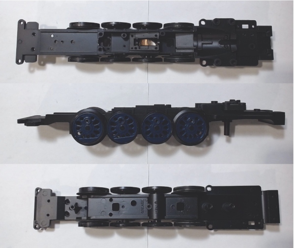 DRIVE BLOCK / 4-AXLE / SPECIFIC FOR T&P / W/ BLACKENED RIMS /USE MOTOR W/MS026-M8 WORM / USE BI-0000019 MOTOR MOUNT / RAILKING L-3 MOHAWK 4-8-2