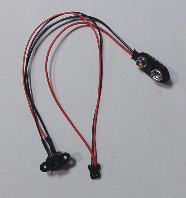 BATTERY LEAD / W/CHARGE JACK / 9V / 2-POS MOLEX / PROTOSOUND 1