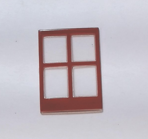 CAB WINDOW / 4-PANE / RED TRIM / LH OR RH / PREMIER CAMELBACK 4-6-0
