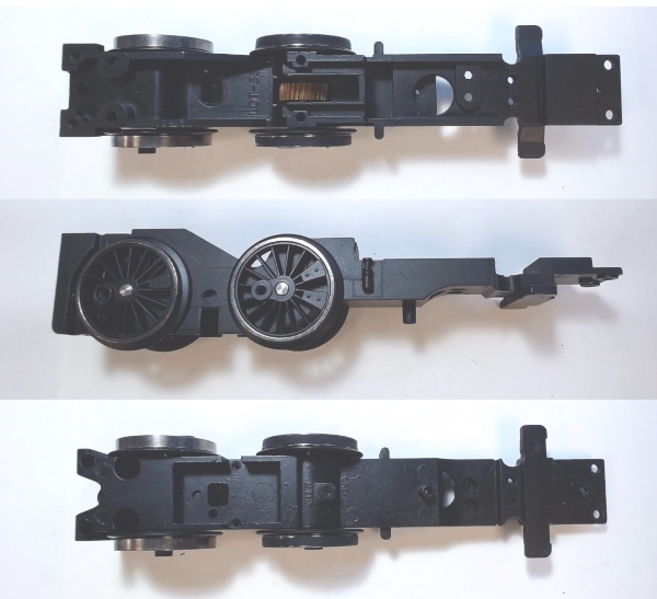 DRIVE BLOCK / 2-AXLE / USE MOTORS W/MS006-M25 WORM / USE BI-0000038 MOTOR MOUNT / W/BLACK WHEELS / RAILKING GENERAL