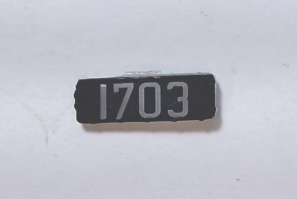 NUMBER BOARD / FRONT / PREMIER F-7A / NYC #1703