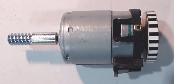 DC MOTOR / RS385PH / MS010-M15 / F/W 27mm D (TAPERED) x 13mm THICK / WORM LENGTH 29mm / BRASS / PS 1 / PS3 SUBSTITUTE
