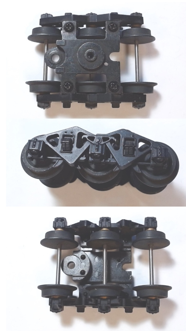 TENDER TRUCK / 6-WHEEL / FRONT & REAR / BLACK / TOP MOUNT FRAMES / PREMIER AUXILIARY WATER TENDER II & III