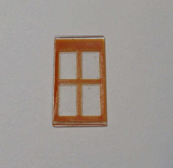 CAB WINDOW / 4-PANE / W/ORANGE TRIM / PREMIER 0-8-0