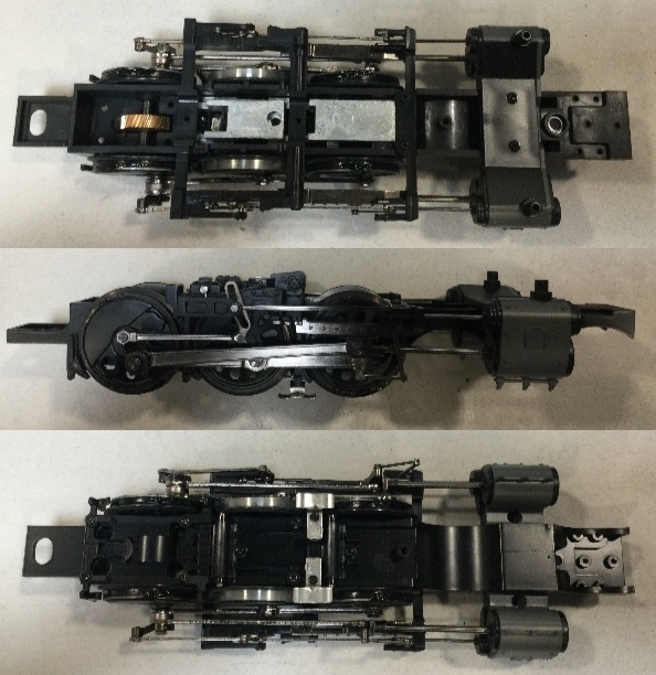 DRIVE BLOCK / 3-AXLE / FRONT ENGINE / COMPLETE W/GRAY STEAM CHEST / RAILKING ONE GAUGE CHALLENGER