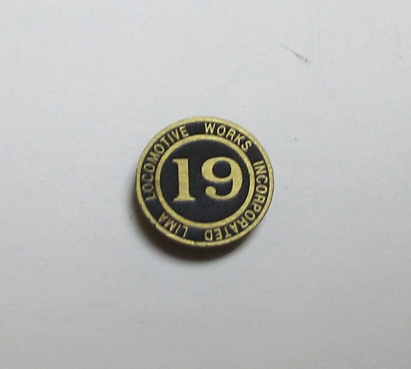 NUMBER BOARD / BUILDER PLATE / FOR SMOKE BOX DOOR / ELK RIVER #19 / PREMIER 4-TRUCK SHAY